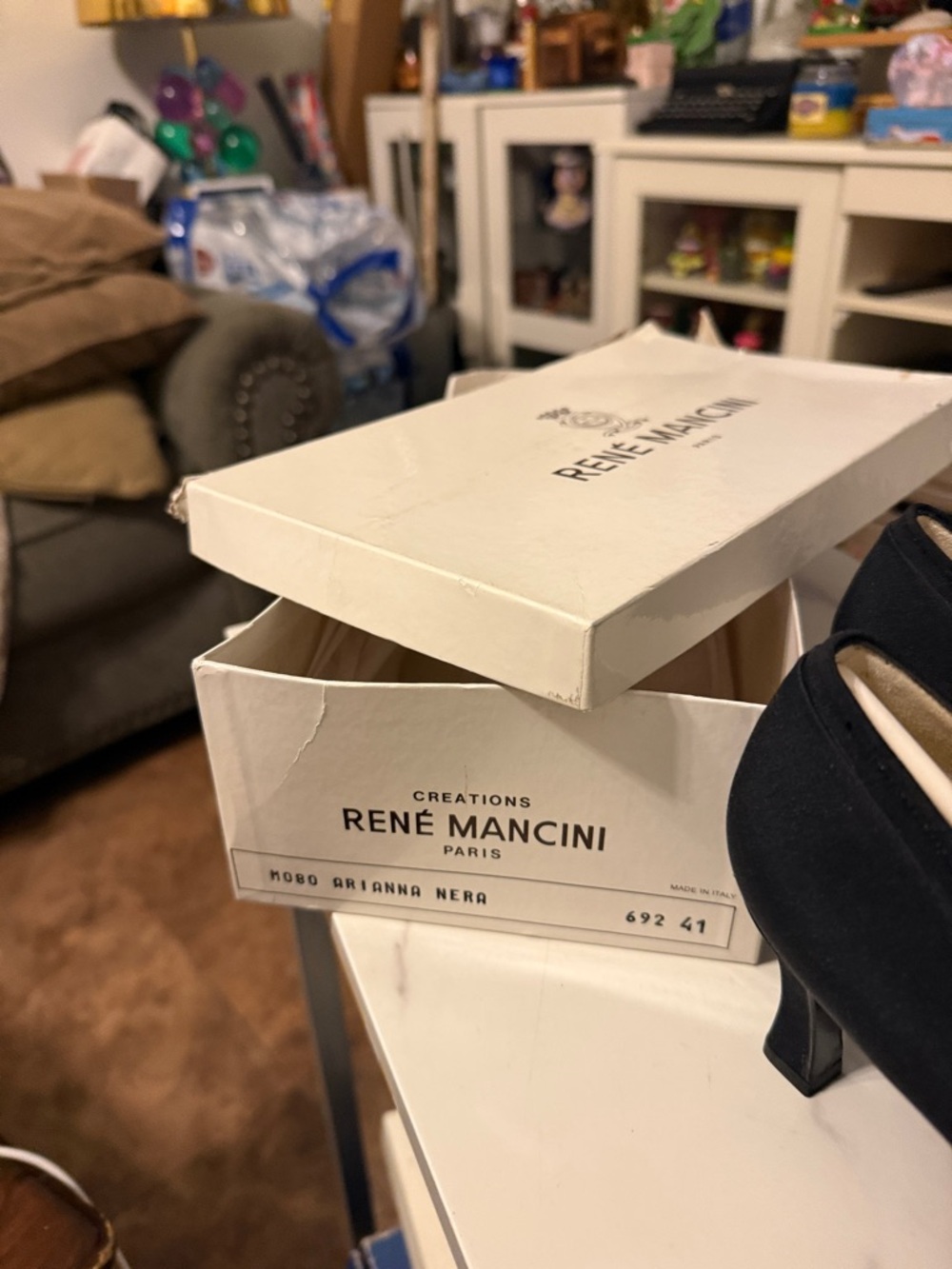 Rene Mancini Black Suede High Heels